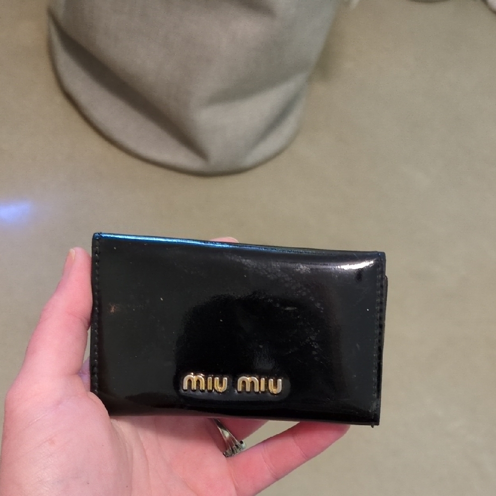 Authentic Miu Miu Glossy Black Key Holder